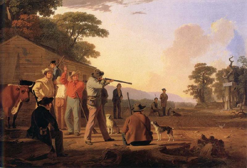 George Caleb Bingham Shooting For the Beef oil painting picture